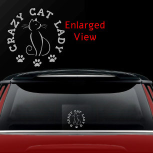 Autocollant Pour Fenêtre Cute Crazy Chat Lady