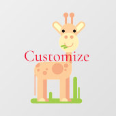 Autocollant Pour Fenêtre Cute Giraffe Munching Thunder_Cove (Feuille)
