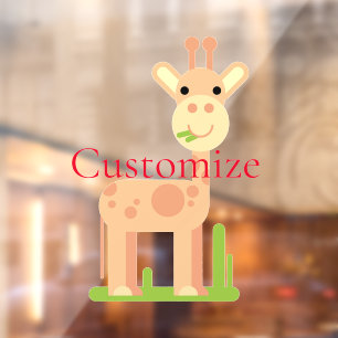 Autocollant Pour Fenêtre Cute Giraffe Munching Thunder_Cove