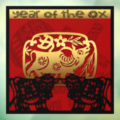 Autocollant Pour Fenêtre Cute Ox chinois Nouvel An Zodiac Anniversaire SqWC (Feuille 3)