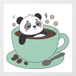 Autocollant Pour Fenêtre Cute Panda In Coffee Cup Coffee Lover Gift