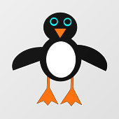 Autocollant Pour Fenêtre Cute Penguin (Feuille)