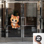 Autocollant Pour Fenêtre Cute tabby Chat (Porte de bureau)
