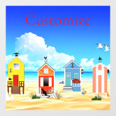 Autocollant Pour Fenêtre Cute Tiny Beach Shacks Thunder_Cove (Feuille)