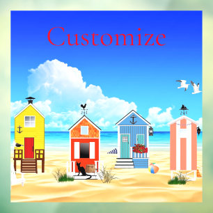 Autocollant Pour Fenêtre Cute Tiny Beach Shacks Thunder_Cove