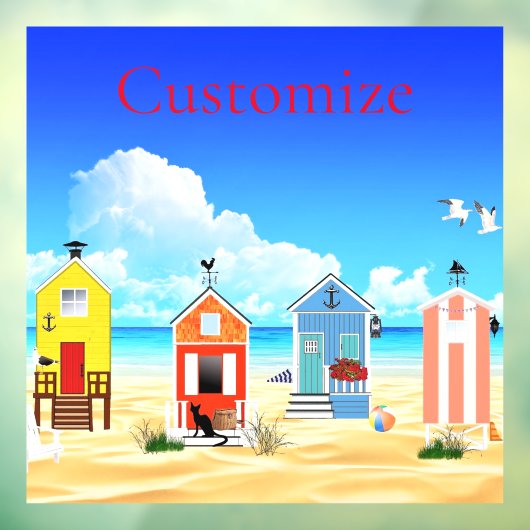 Autocollant Pour Fenêtre Cute Tiny Beach Shacks Thunder_Cove (Feuille 3)