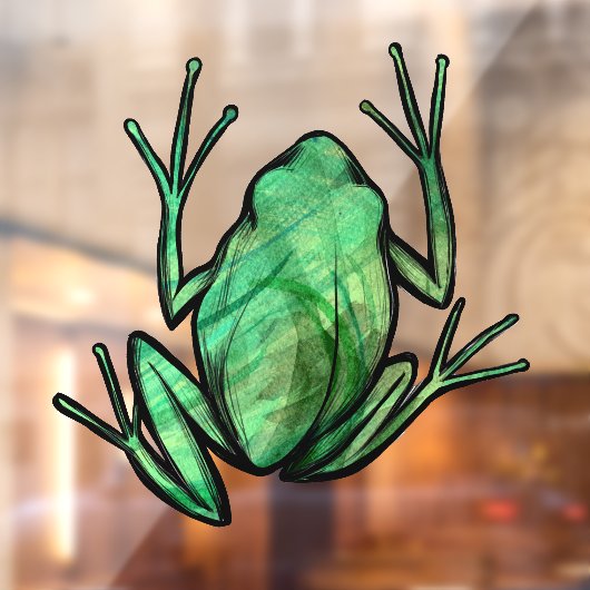 Autocollant Pour Fenêtre Cute Tree Frog Grenouilles Artistiques J'aime les (Feuille 2)