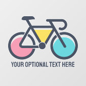 Autocollant Pour Fenêtre Cyclisme de texte personnalisé (Feuille)