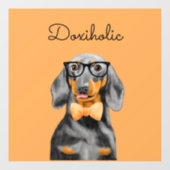 Autocollant Pour Fenêtre Dachshund Business Man Window Decal (Feuille)