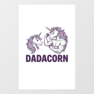 Autocollant Pour Fenêtre Dadacorn Funny Unicorn Dad Vector Shirt Design_1