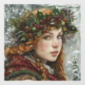 Autocollant Pour Fenêtre Dame du Vieux-Monde (Feuille)