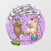 Autocollant Pour Fenêtre Dancing Mice Fête Horaire Bannière Confetti & Ball (Feuille)