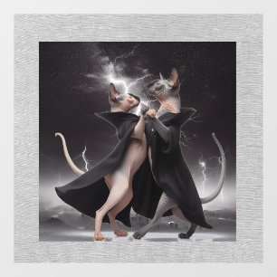 Autocollant Pour Fenêtre Dancing Sphynx Chats Fenêtre Classer