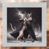Autocollant Pour Fenêtre Dancing Sphynx Chats Fenêtre Classer (Feuille 2)