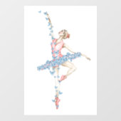 Autocollant Pour Fenêtre Danse d'aquarelle ballerine en robe rouge (Feuille)