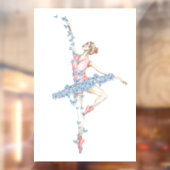 Autocollant Pour Fenêtre Danse d'aquarelle ballerine en robe rouge (Feuille 2)
