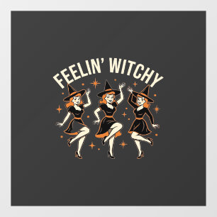 Autocollant Pour Fenêtre Danse de sorcière Halloween qui déborde de sorcell