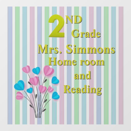 Autocollant pour fenêtre de salle de classe de 2e  (Feuille)