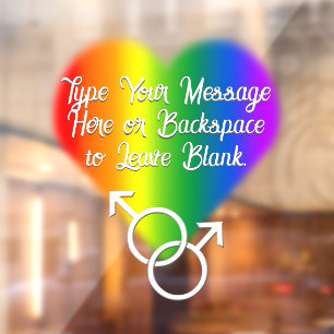 Autocollant Pour Fenêtre Décal Gay pride homme Rainbow Love Cling fenêtre