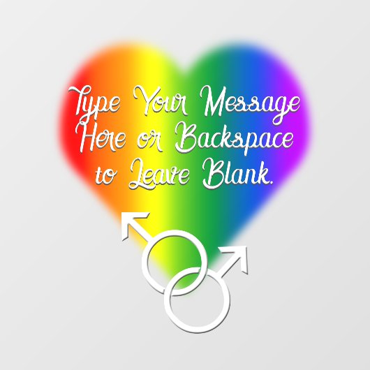 Autocollant Pour Fenêtre Décal Gay pride homme Rainbow Love Cling fenêtre (Feuille)