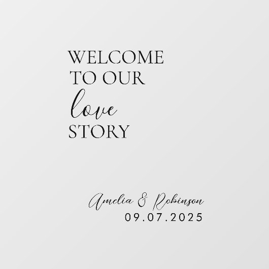 Autocollant Pour Fenêtre Décal mariage miroir - Bienvenue dans notre histoi (Feuille)