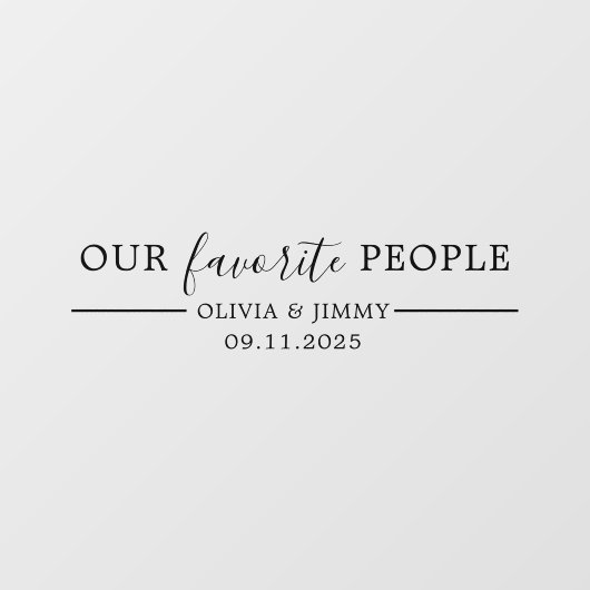 Autocollant Pour Fenêtre Décal miroir Mariage moderne "Nos gens préférés" (Feuille)