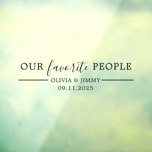 Autocollant Pour Fenêtre Décal miroir Mariage moderne "Nos gens préférés" (Feuille 3)