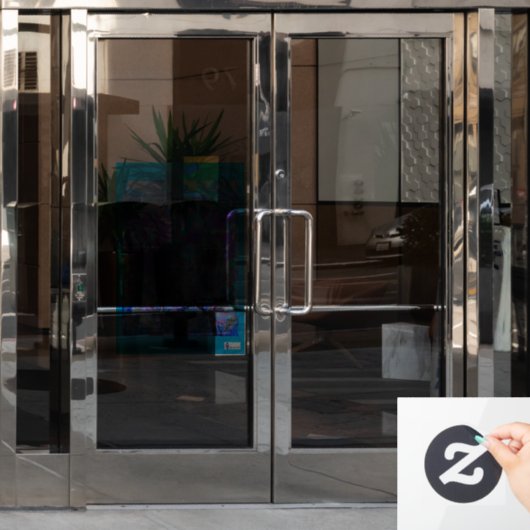 Autocollant Pour Fenêtre Décalage de fenêtre bleu électrique (Porte de bureau)