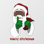 Autocollant Pour Fenêtre Décalage de Noël Personnalisé Père Noël Africain (Feuille)