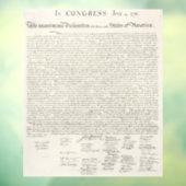 Autocollant Pour Fenêtre Déclaration d'indépendance de l'Amérique (Feuille 3)