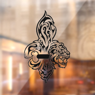 Autocollant Pour Fenêtre Décor de fenêtre Tiger Fleur De Lis
