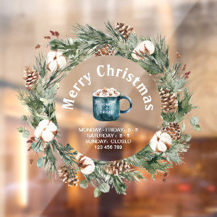 Autocollant Pour Fenêtre Décor de la boutique de café de Noël Snowflake