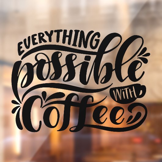 Autocollant Pour Fenêtre Décor de la cafétéria - café  (Feuille 2)