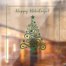 Autocollant Pour Fenêtre Décoration d'arbre de Noël vert de joyeuses fêtes