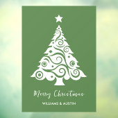 Autocollant Pour Fenêtre Décoration de fenêtre d'entreprise de sapin de Noë (Feuille 3)