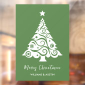 Autocollant Pour Fenêtre Décoration de fenêtre d'entreprise de sapin de Noë (Feuille 2)