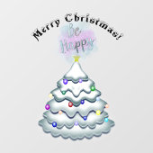 Autocollant Pour Fenêtre Décoration de l'arbre de Noël Heureux clients (Feuille)