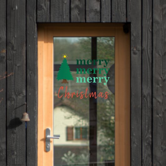 Autocollant Pour Fenêtre Décoration simple Joyeux Arbre de Noël