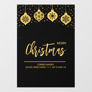 Autocollant Pour Fenêtre Décorations de Noël Noir Or Adhésif pour Fenêtre