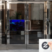 Autocollant Pour Fenêtre Deep Blue Aquarium scene window cling (Porte de bureau)