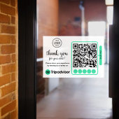 Autocollant Pour Fenêtre Demande d'avis TripAdvisor avec logo et code QR