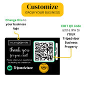 Autocollant Pour Fenêtre Demande d'avis TripAdvisor avec logo et code QR