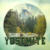 Autocollant Pour Fenêtre Demi-dôme en automne, avec le texte "Yosemite" (Feuille 3)
