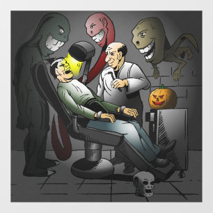 Autocollant Pour Fenêtre Dentiste d'Halloween effrayant