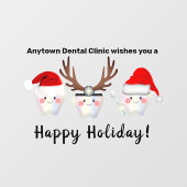 Autocollant Pour Fenêtre Dents blancs amusants Noël dentaire (Feuille)