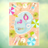 Autocollant Pour Fenêtre Des filles et des garçons du bikini jouant au jeu (Feuille 3)