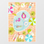 Autocollant Pour Fenêtre Des filles et des garçons du bikini jouant au jeu (Feuille)