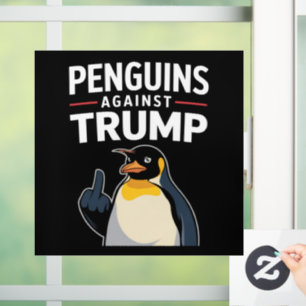 Autocollant Pour Fenêtre Des palmes de pingouin contre Trump