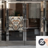 Autocollant Pour Fenêtre Design baroque glamour avec Parties scintillant et (Porte de bureau)