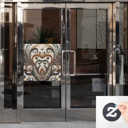 Autocollant Pour Fenêtre Design baroque glamour avec Parties scintillant et (Porte de bureau)